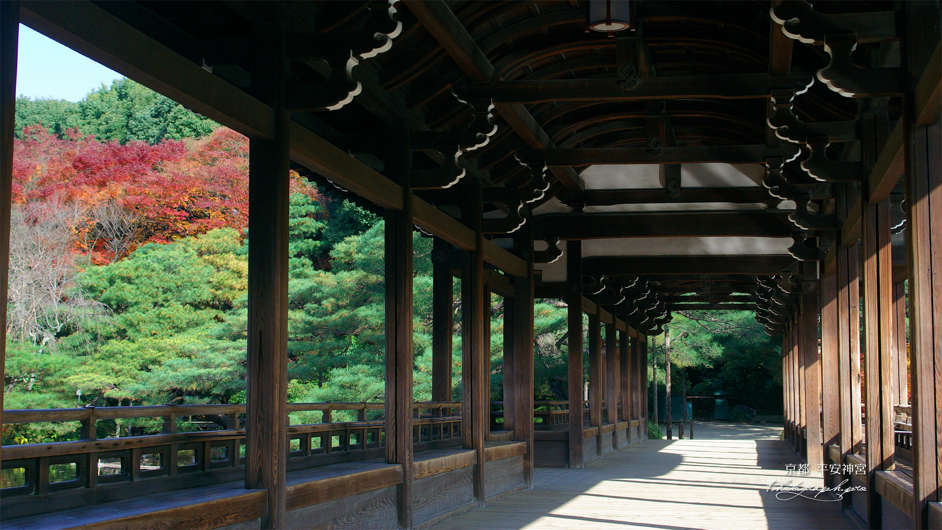 平安神宮 泰平閣から神苑の紅葉