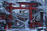 貴船神社 雪化粧の二の鳥居