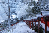貴船神社 雪化粧の南参道
