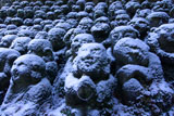 愛宕念仏寺の雪化粧した羅漢像その壱
