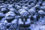 愛宕念仏寺の雪化粧した羅漢像その弐