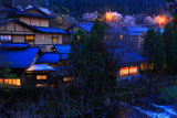黒川温泉田の原川と温泉街
