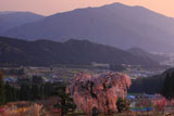 弁天さんのしだれ桜と妙徳山
