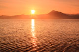 支笏湖の夕陽