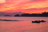 和賀江島 漁船と夕焼け空