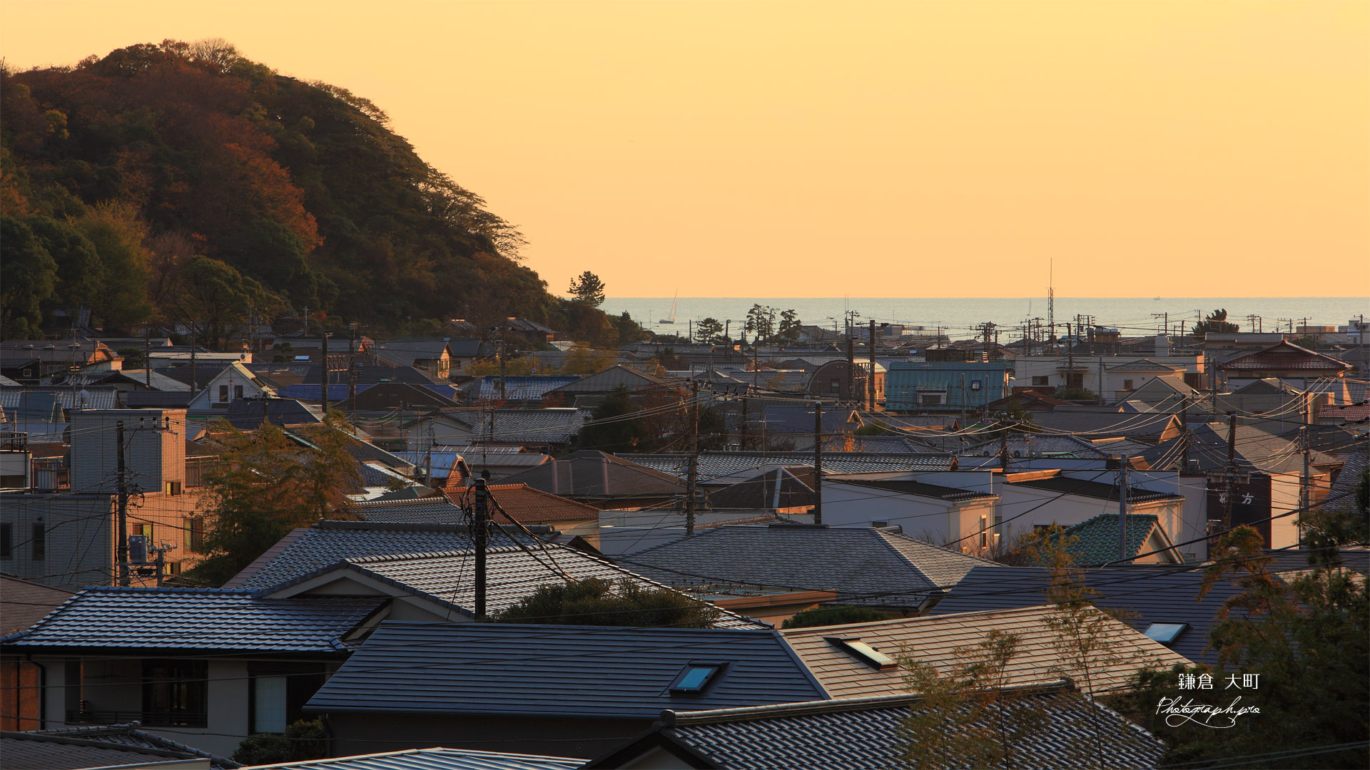 鎌倉 夕照の大町材木座