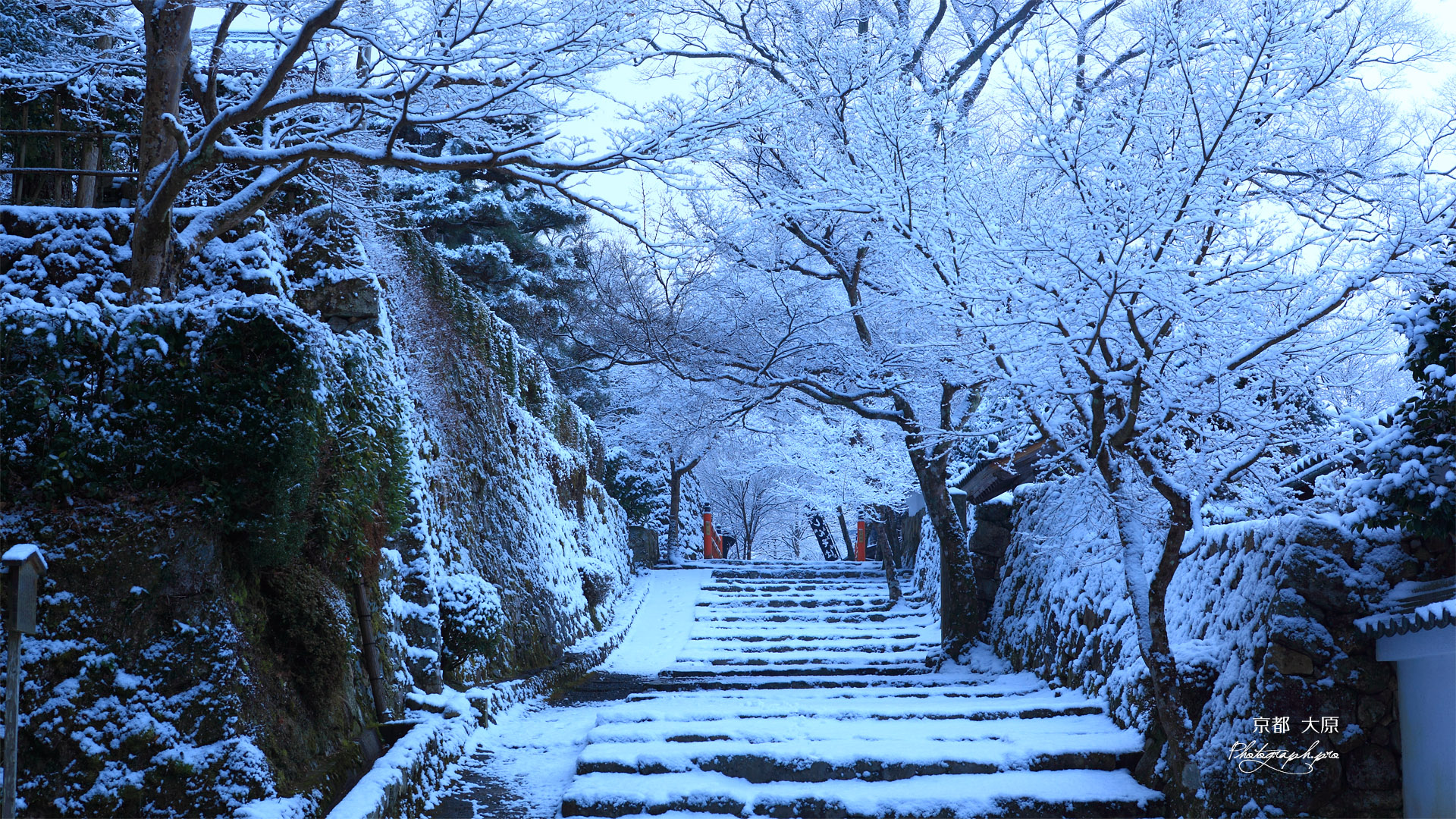 大原 大原女の小路の雪花