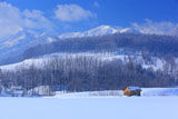 富良野清水山の霧氷と小屋