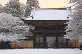 雪降る神護寺山門