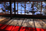 実光院 客殿から雪景色の契心園