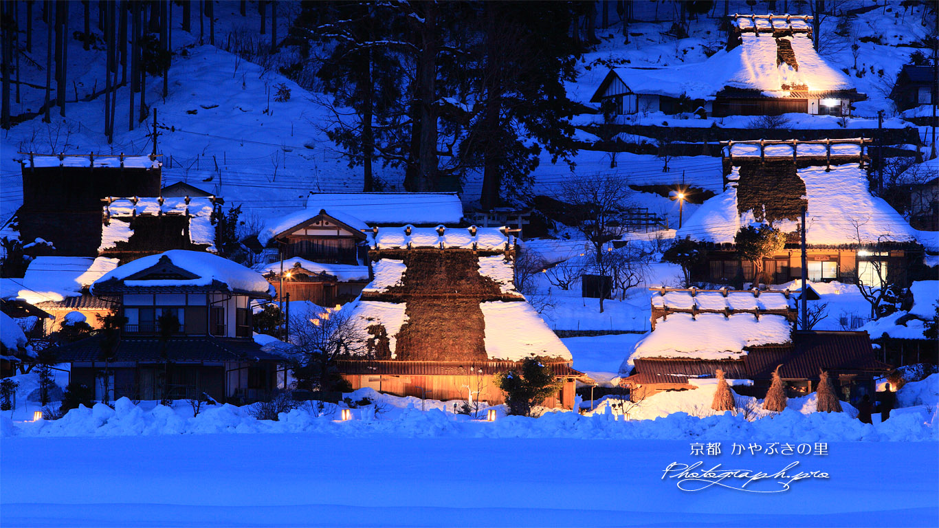 美山かやぶきの里 雪灯廊2011 壁紙