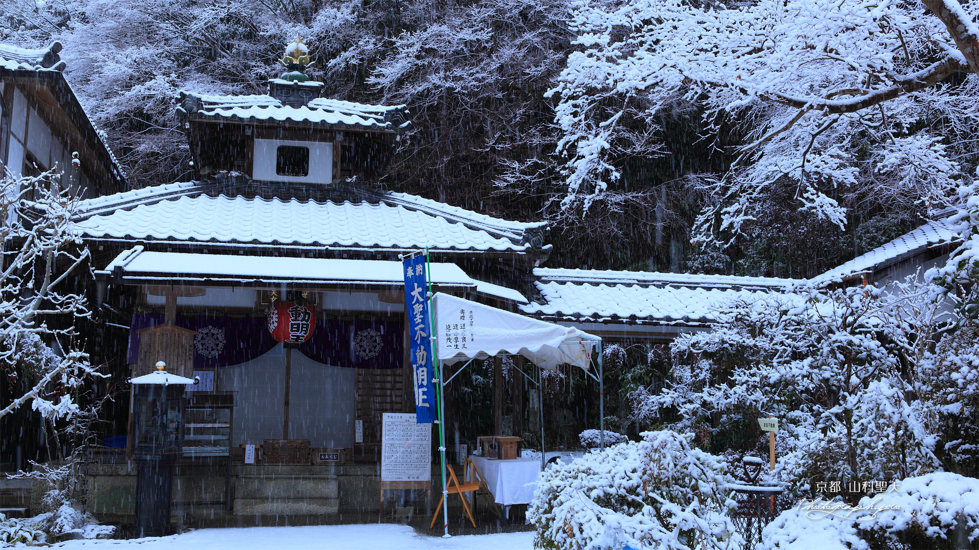 山科聖天 雪の不動堂