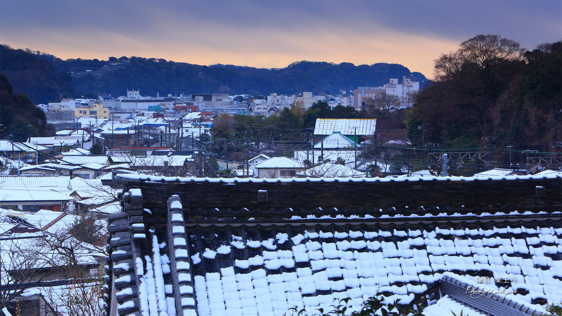 鎌倉薬王寺 雪化粧