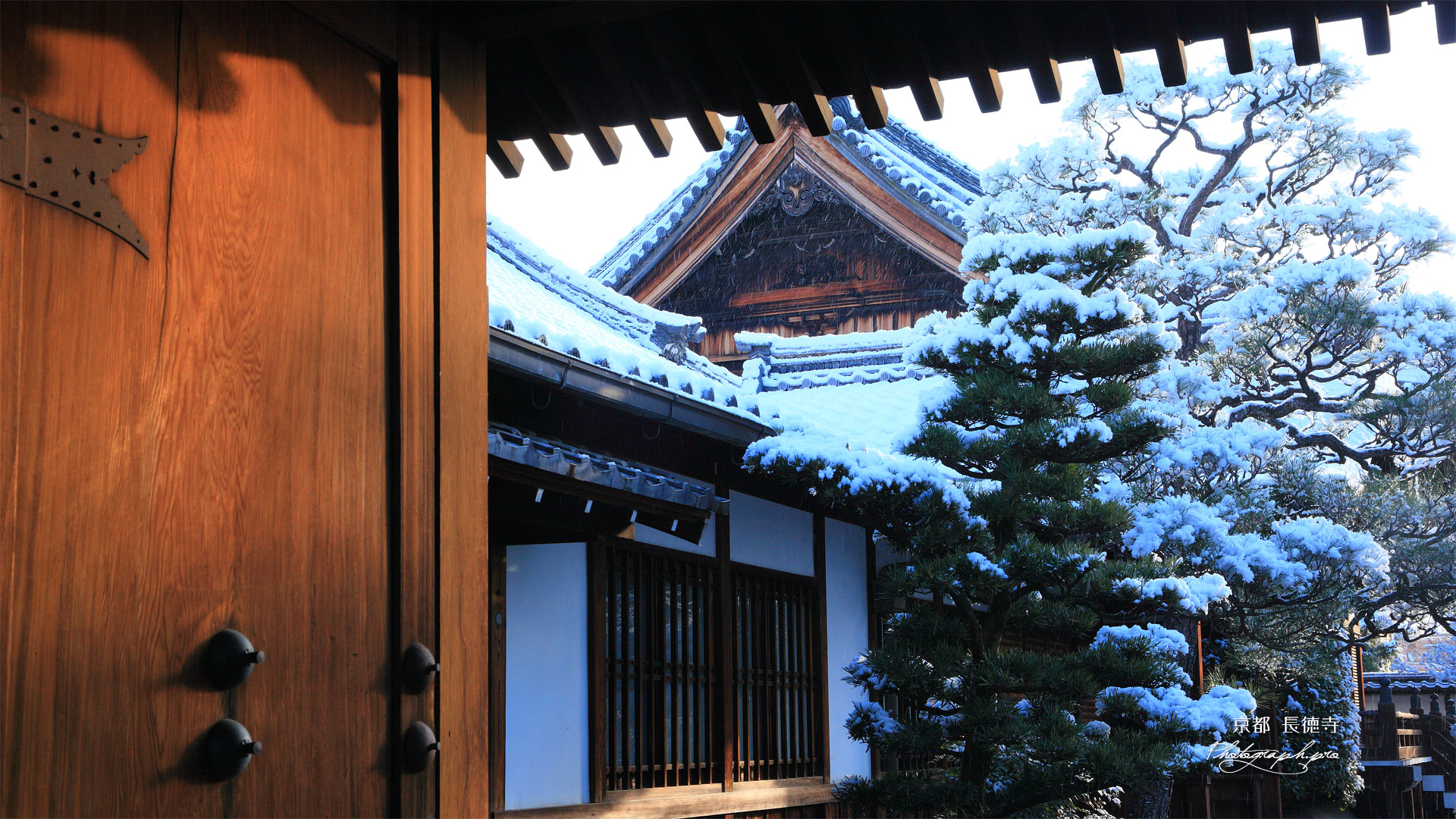 長徳寺 山門越しの雪景色