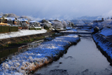 下鴨 雪化粧の高野川