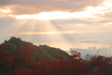 比叡山 紅葉と天使の梯子