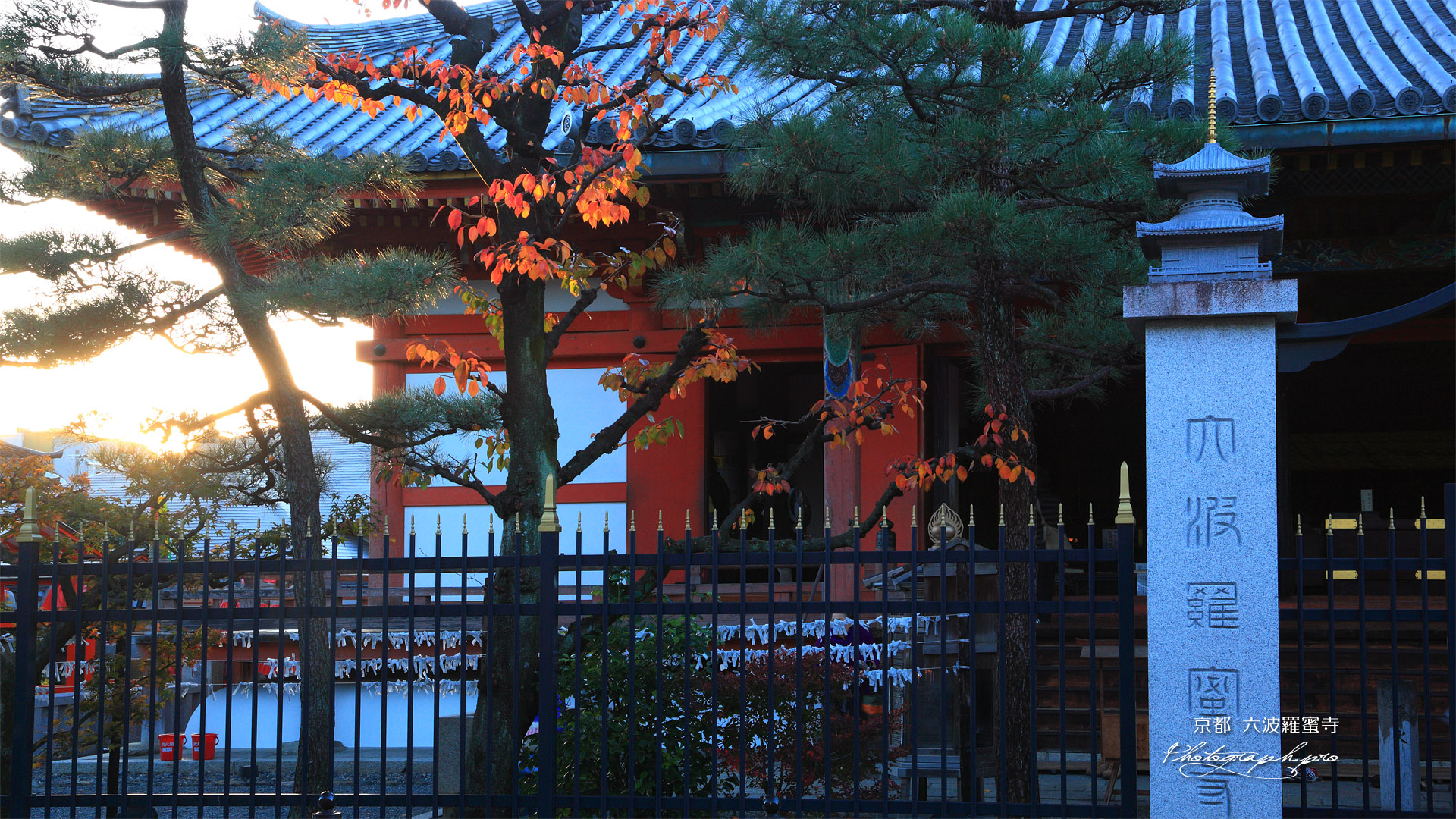 六波羅蜜寺 夕照に本堂