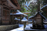 京都 花脊神社の冠雪