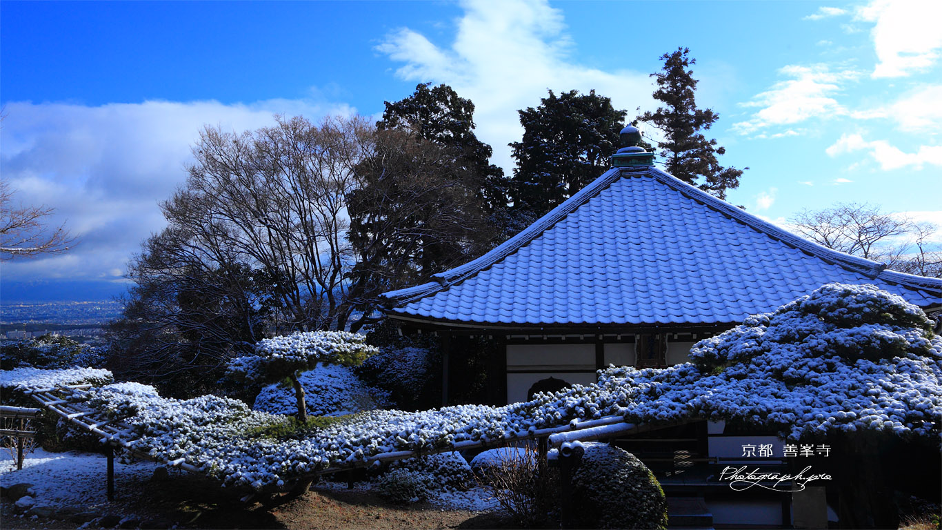 善峯寺 雪化粧の護摩堂 壁紙