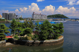 琵琶島神社と入道雲