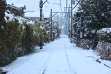 鎌倉坂ノ下 雪景色の線路