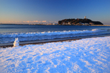 片瀬東浜の雪うさぎ
