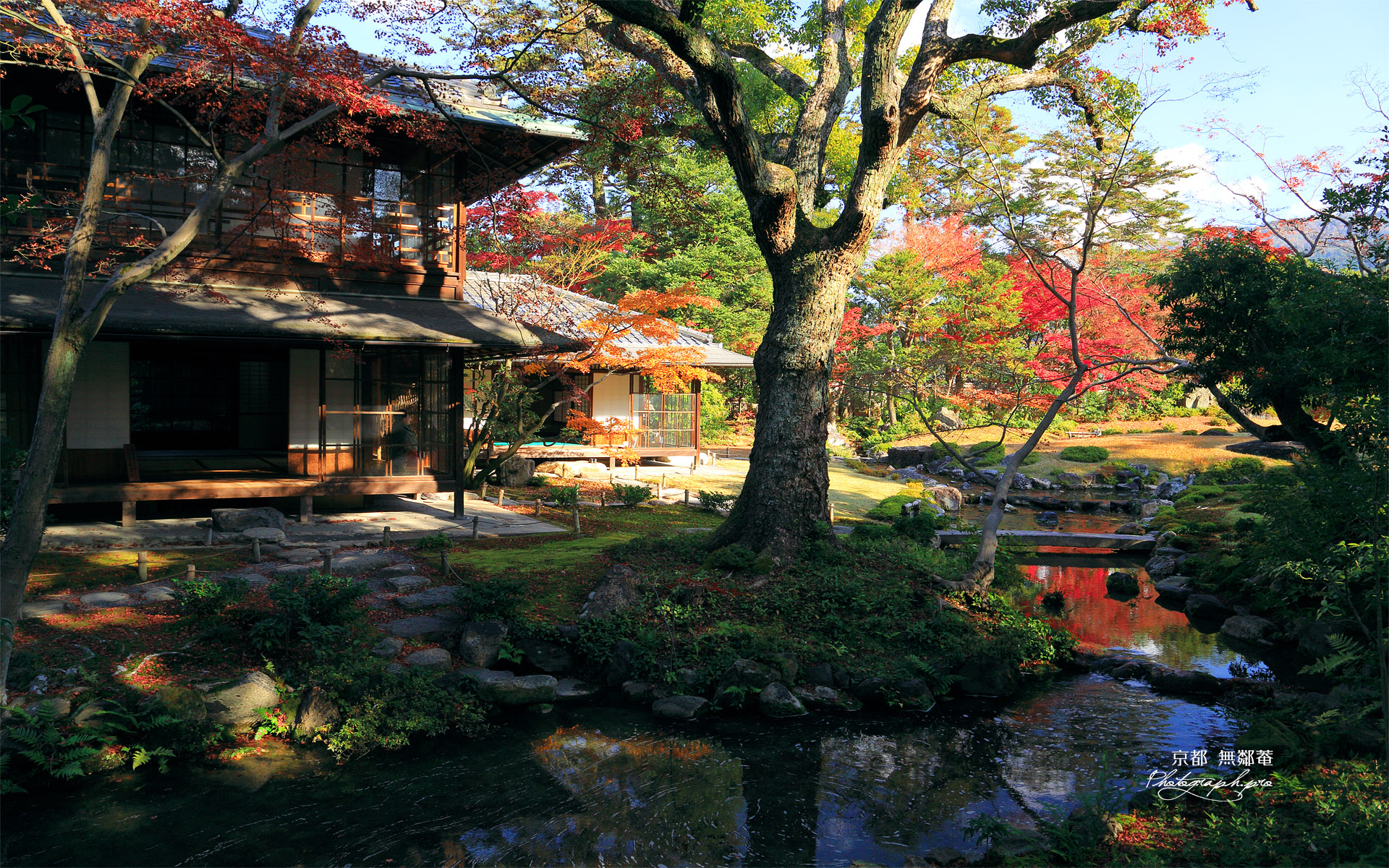 無鄰菴 母屋と紅葉