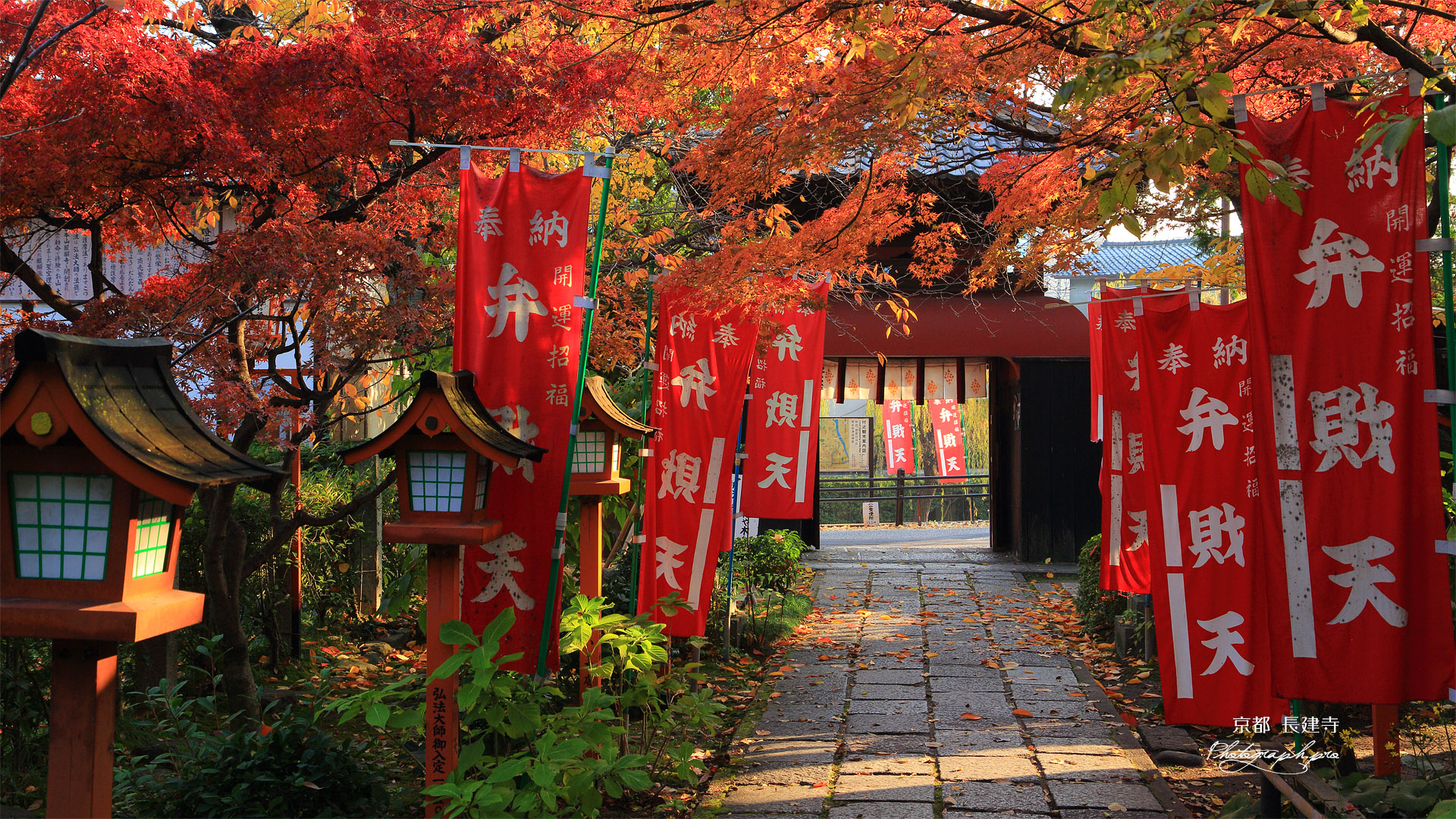 長建寺 紅葉越しの山門