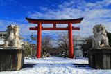 残雪の段葛入口