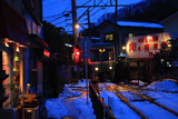 残雪と江ノ電