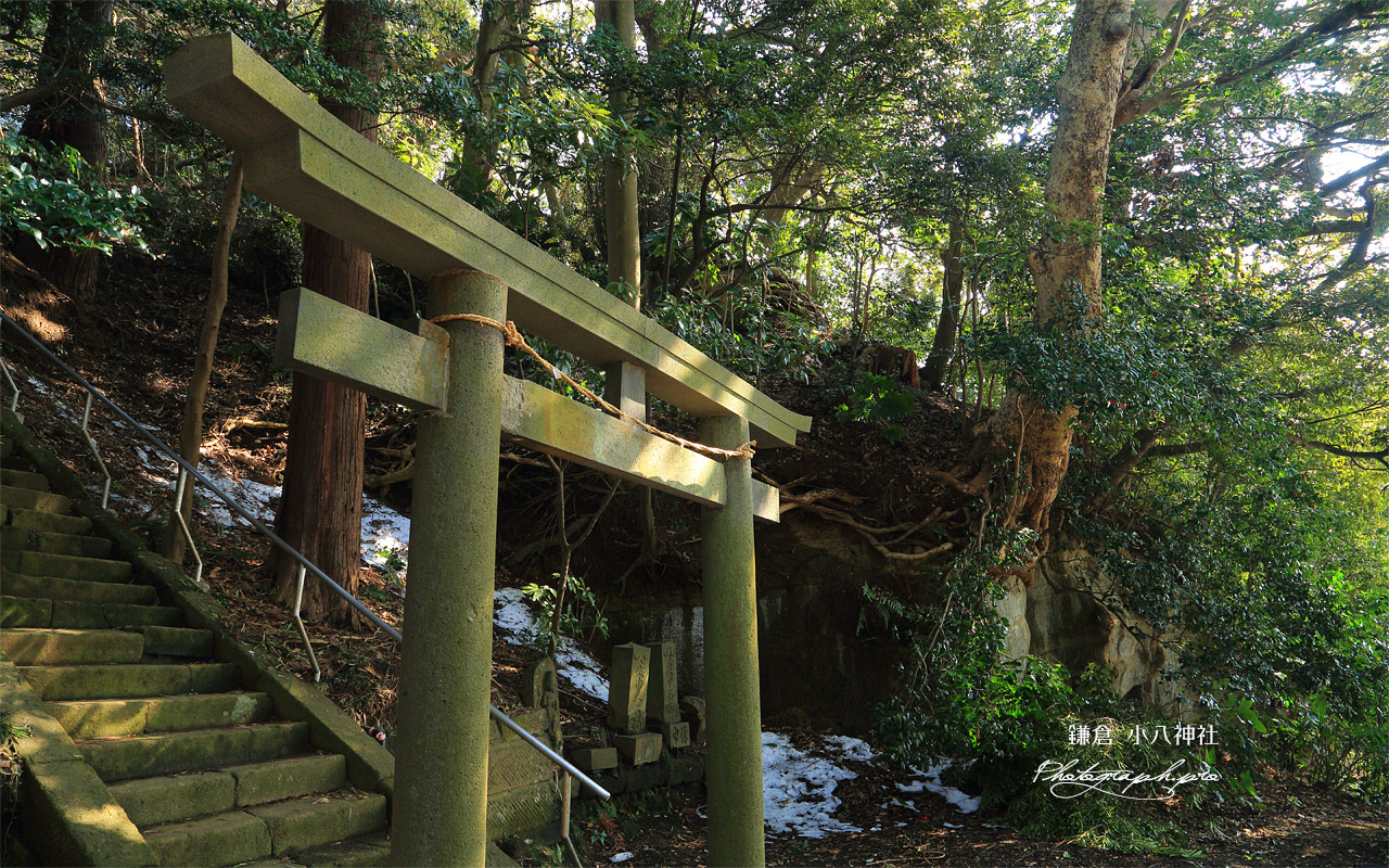 鎌倉台上町 残雪の小八神社 壁紙