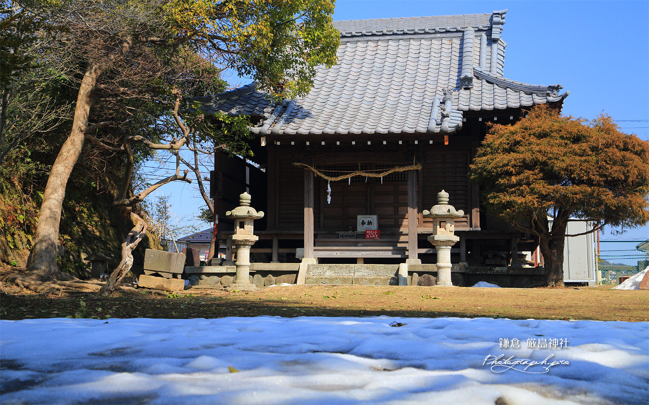 鎌倉 残雪の厳島神社 の壁紙 1280x800