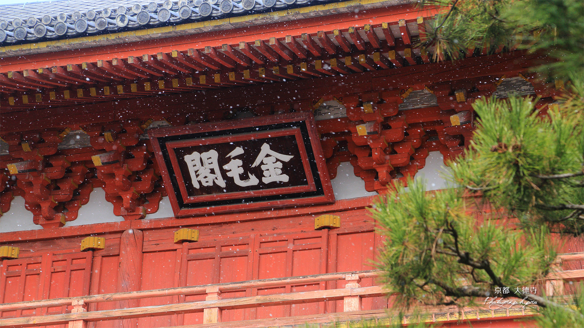 大徳寺 雪舞う三門