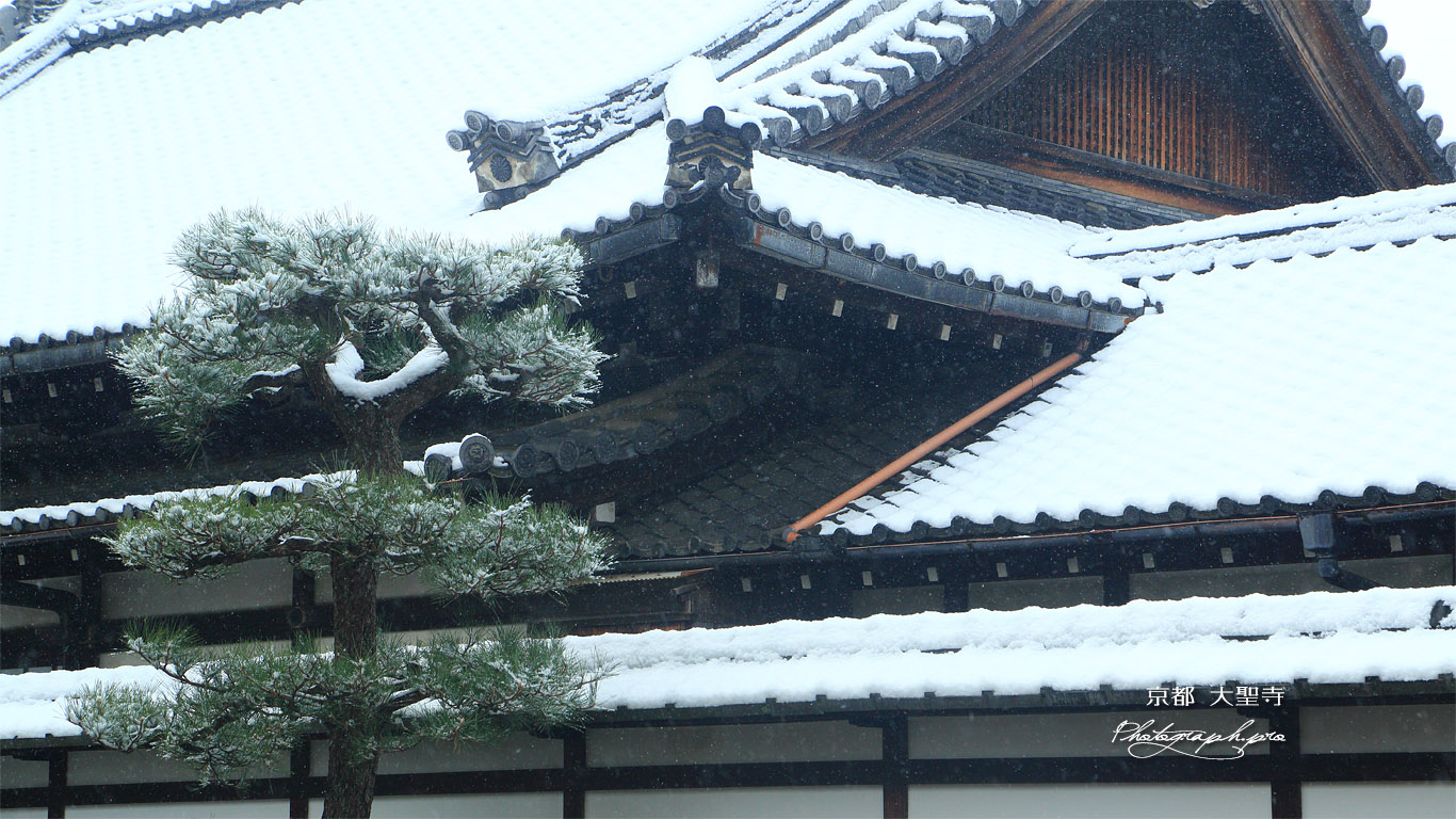 大聖寺 屋根雪の本堂 壁紙