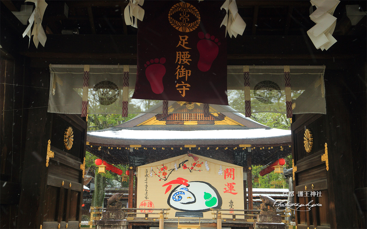 護王神社 表門越しの大絵馬 壁紙