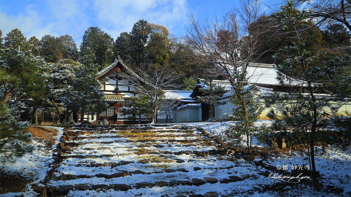 妙光寺 雪景色の庫裏 壁紙