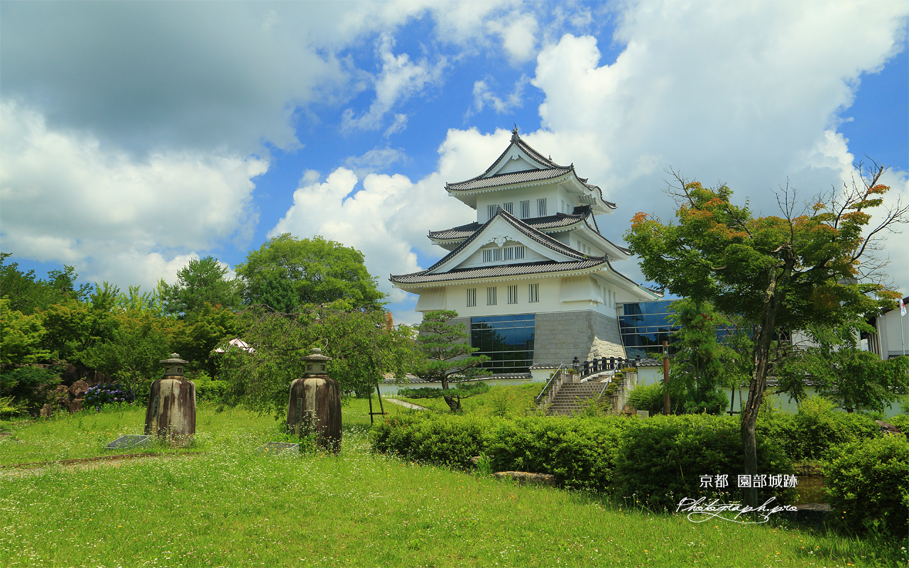 園部城跡 ハルジョンと夏雲 壁紙