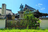 妙傳寺 紫陽花と日蓮聖人像